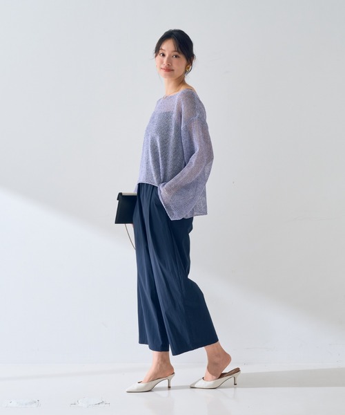 Rouge vif(ルージュヴィフ)の「シアーメッシュペーパーニットプルオーバー(ニット/セーター・レディース・ベージュ/グレー/ブルー/ダークベージュ/パープル・フリー)」の22枚目の写真