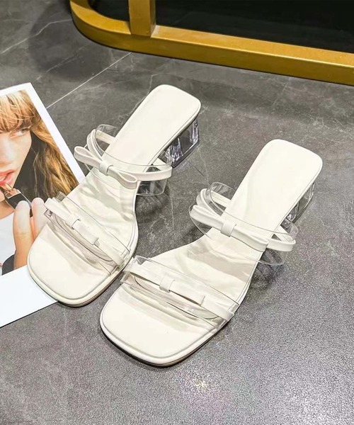 shoes365(シューズスリーシックスファイヴ)の「【shoes 365】クリアストラップスクエアトゥミュール (SS)(サンダル・レディース・オフホワイト/シルバー・24.5/25.0cm/24.0cm/23.5cm/23.0cm/22.5cm)」の9枚目の写真