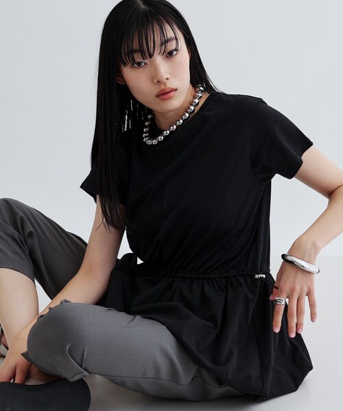 GALLEST（ギャレスト）の「スピンドルペプラムカットソー（Tシャツ/カットソー・レディース・ライトブルー/ブラック/ホワイト・38）」の2枚目の写真