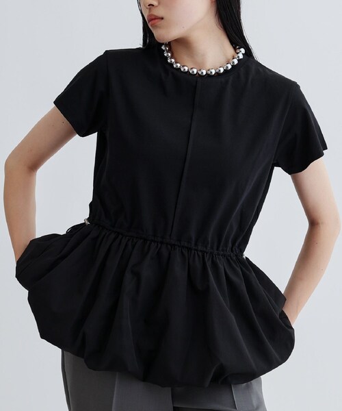 GALLEST（ギャレスト）の「スピンドルペプラムカットソー（Tシャツ/カットソー・レディース・ライトブルー/ブラック/ホワイト・38）」の6枚目の写真