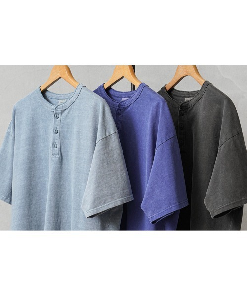 WAIPER.inc(ワイパーインク)の「Goodwear グッドウェア 2W7-15205 USAコットン S/S ガーメントダイ ヘンリーネック Tシャツ BIG(Tシャツ/カットソー・メンズ・チャコールグレー/ブルー系その他/ブルー系その他2・S/L/M/XL)」の4枚目の写真