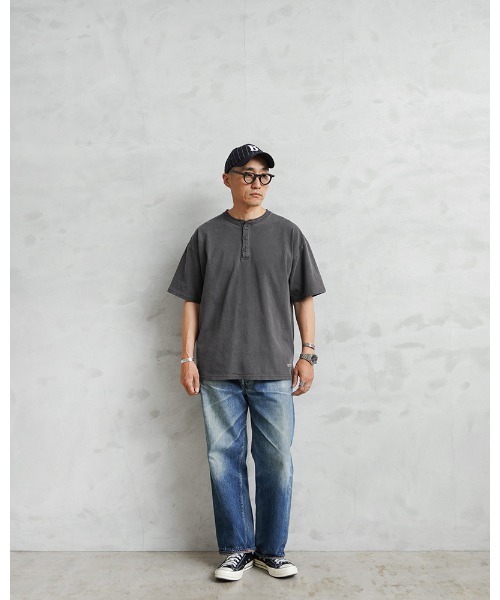 WAIPER.inc(ワイパーインク)の「Goodwear グッドウェア 2W7-15205 USAコットン S/S ガーメントダイ ヘンリーネック Tシャツ BIG(Tシャツ/カットソー・メンズ・チャコールグレー/ブルー系その他/ブルー系その他2・S/L/M/XL)」の6枚目の写真