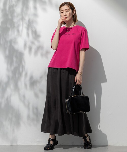 23区 L（ニジュウサンクオオキイサイズ）の「【洗える】ボタニカル カラー Tシャツ（Tシャツ/カットソー・レディース・ダルブルー系/ダークブラウン系/イエロー系/ローズ系/ホワイト系/ライラック系・44/46/48）」の14枚目の写真