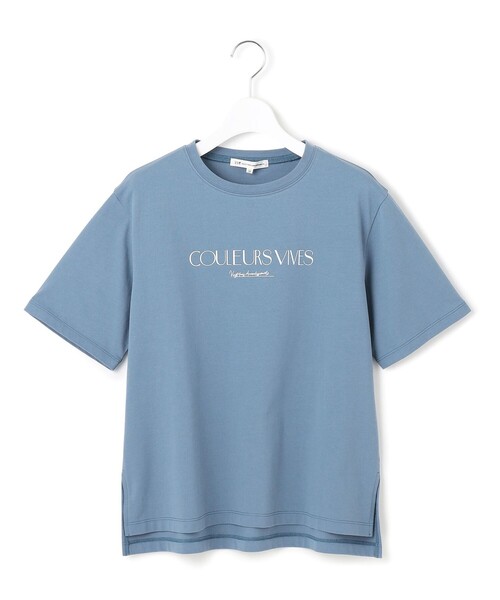 23区 L（ニジュウサンクオオキイサイズ）の「【洗える】ボタニカル カラー Tシャツ（Tシャツ/カットソー・レディース・ダルブルー系/ダークブラウン系/イエロー系/ローズ系/ホワイト系/ライラック系・44/46/48）」の22枚目の写真
