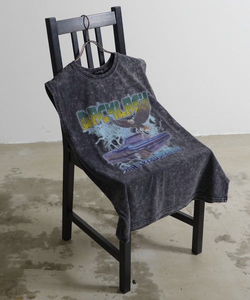 Revo.（レボ）の「グランジ フェード加工 ロック グラフィックプリント オーバーサイズ ノースリーブTシャツ（Tシャツ/カットソー・メンズ・グレー/ブラウン/ブラック/ブラック系その他2/グレー系その他/ブラック系その他・M/L）」の13枚目の写真