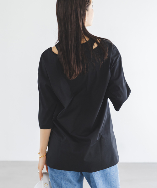 セール】Room no.8/ルームエイト スムースコットンネックオープン