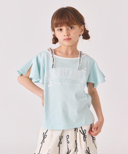 ever closet(エバークローゼット)の「ロゴ半袖Tシャツ(Tシャツ/カットソー・キッズ・グリーン系その他2/グリーン系その他3/サーモンピンク/ブラック/パープル系その他3/オフホワイト・90cm/100cm/110cm/120cm/130cm/140cm)」の4枚目の写真