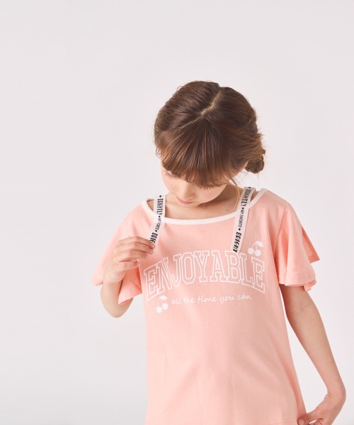 ever closet(エバークローゼット)の「ロゴ半袖Tシャツ(Tシャツ/カットソー・キッズ・グリーン系その他2/グリーン系その他3/サーモンピンク/ブラック/パープル系その他3/オフホワイト・90cm/100cm/110cm/120cm/130cm/140cm)」の17枚目の写真