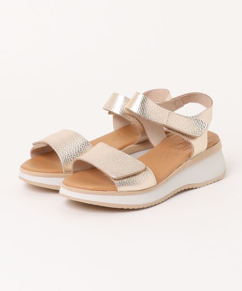 inter-chaussures（インターショシュール）の「【Oh my Sandals】ベルクロローヒールサンダル(E52500)（サンダル・レディース・ブラック/アイボリー/マルチ/シルバー/キャメル/ゴールド・35/36/37/38/39）」の5枚目の写真