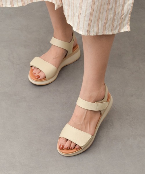 Oh my Sandals】ベルクロローヒールサンダル(E52500)（サンダル