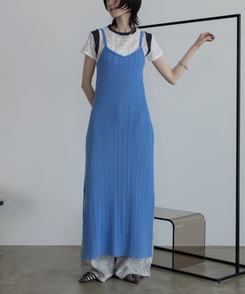 セール】ミックスカラー透かし編みキャミワンピース（ワンピース