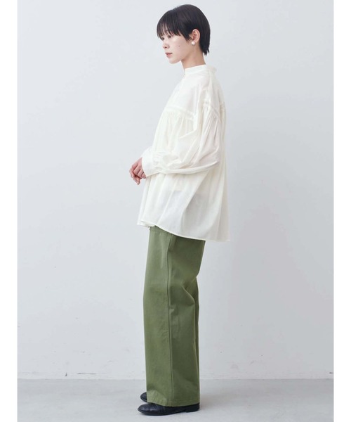 THREE FIFTY STANDARD(スリーフィフティースタンダード)の「THREE FIFTY STANDARD ピコ刺しゅうのコットンギャザーブラウス〈オフホワイト〉(シャツ/ブラウス・レディース・オフホワイト・L/M/LL)」の7枚目の写真