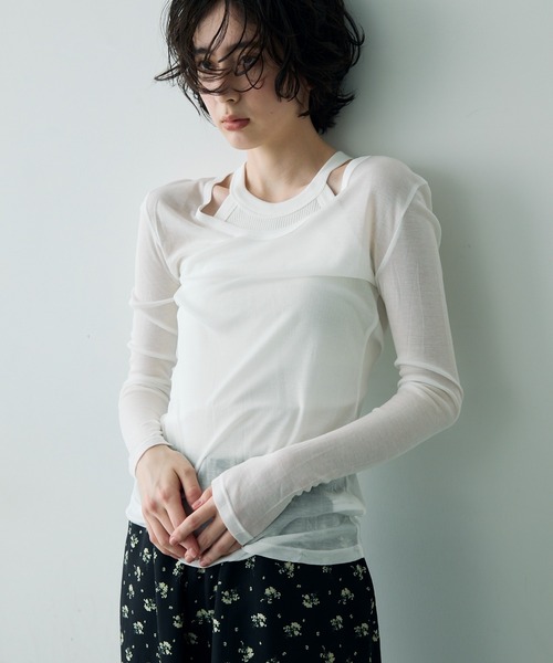tシャツ Hug Silk ラウンドネックプルオーバー レディース Hug Silk ラウンドネックプルオーバー (トップス / Tシャツ