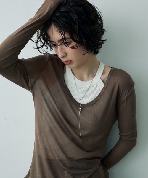 tシャツ Hug Silk ラウンドネックプルオーバー レディース Hug Silk ラウンドネックプルオーバー (トップス / Tシャツ