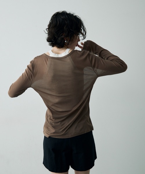 tシャツ Hug Silk ラウンドネックプルオーバー レディース Hug Silk ラウンドネックプルオーバー (トップス / Tシャツ