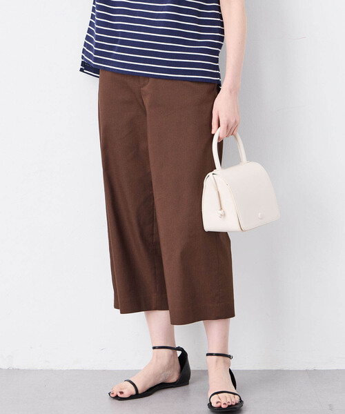 Petit Honfleur(プチオンフルール)の「ストレッチクロップドパンツ(スラックス・レディース・ブラウン/ブラック・M/L)」の3枚目の写真