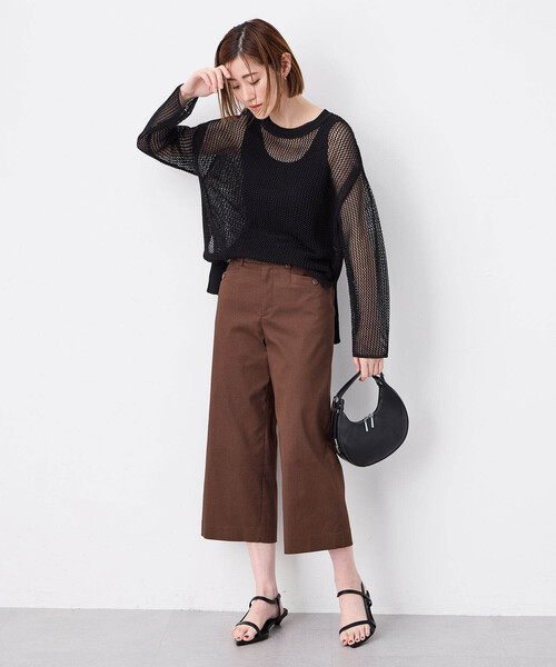 Petit Honfleur(プチオンフルール)の「ストレッチクロップドパンツ(スラックス・レディース・ブラウン/ブラック・M/L)」の18枚目の写真