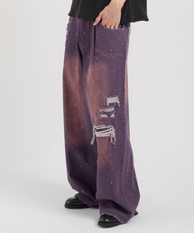 グラデーションデニムワイドパンツ　パープル ONCILY（オンシェリー）の「GRADATION DENIM WIDE PANTS