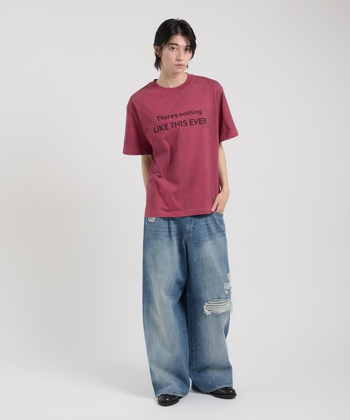 セール】クラッシュスタッズワイドルーズパンツ（デニムパンツ