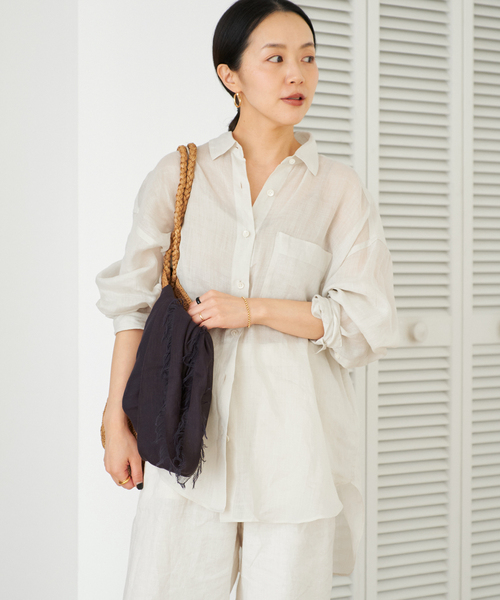 Plage RAMIE SHEER シャツ　★タグ付新品★ PURE RAMIE SHEER シャツ（シャツ／ブラウス）｜Plage