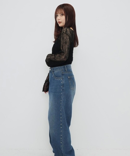Enewd nina(エニュードニーナ)の「【zozo限定】シアー ロングT ローゲージ編み ニット 透けトップス(ニット/セーター・レディース・ホワイト/ブラック・FREE)」の16枚目の写真