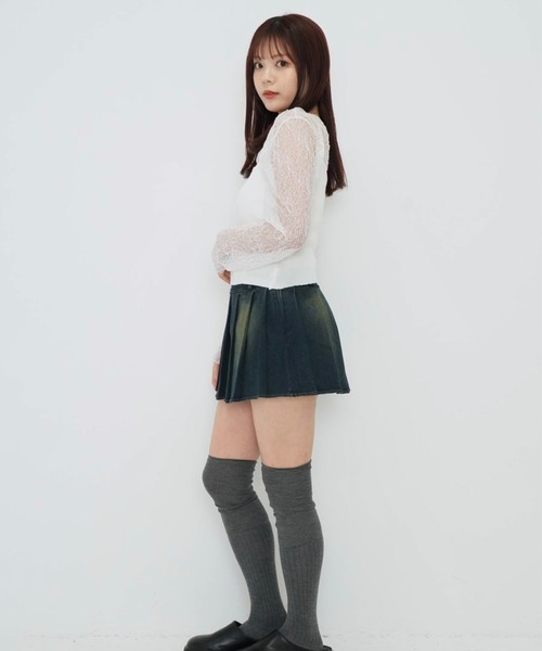 Enewd nina(エニュードニーナ)の「【zozo限定】シアー ロングT ローゲージ編み ニット 透けトップス(ニット/セーター・レディース・ホワイト/ブラック・FREE)」の7枚目の写真