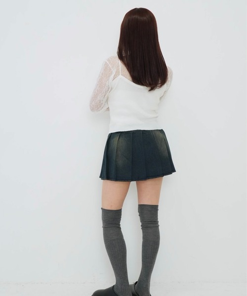 Enewd nina(エニュードニーナ)の「【zozo限定】シアー ロングT ローゲージ編み ニット 透けトップス(ニット/セーター・レディース・ホワイト/ブラック・FREE)」の6枚目の写真