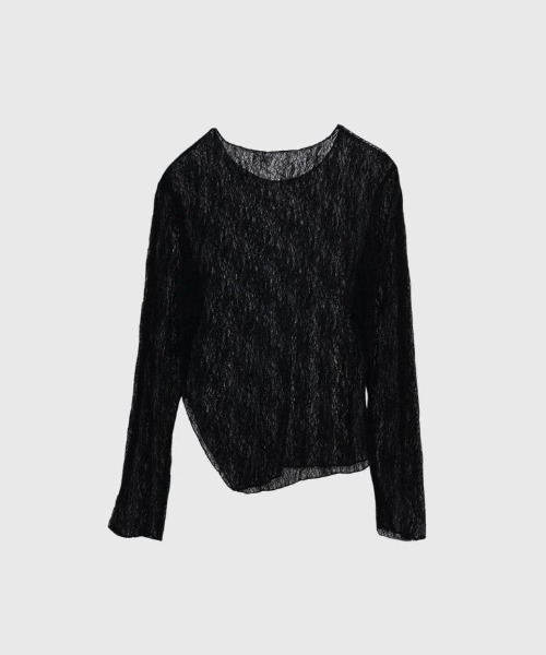 Enewd nina(エニュードニーナ)の「【zozo限定】シアー ロングT ローゲージ編み ニット 透けトップス(ニット/セーター・レディース・ホワイト/ブラック・FREE)」の14枚目の写真