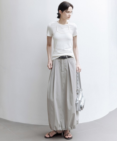 tageechita（タジチタ）の「【tageechita】ミドルライズ Aライン バルーンスカート（ タック×カーゴ風）（スカート・レディース・アッシュグレー/チャコールアッシュ・S/M/L）」の20枚目の写真
