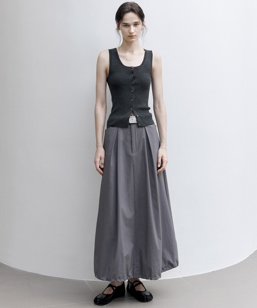 TAGEECHITA JAPAN ヘムバルーンリンクルスカート／グレー・Sサイズ HEM BALLOON WRINKLE SKIRT / ヘムバルーンリンクルスカート