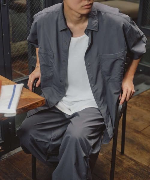 Russell Athletic（ラッセルアスレティック）の「RUSSELL ATHLETIC 別注 ナイロン リップストップ ショートスリーブ シャツ（シャツ/ブラウス・メンズ・グレー/ネイビー/ブラックミックス・MEDIUM/LARGE）」の7枚目の写真