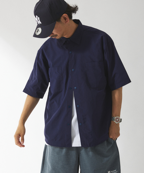 Russell Athletic（ラッセルアスレティック）の「RUSSELL ATHLETIC 別注 ナイロン リップストップ ショートスリーブ シャツ（シャツ/ブラウス・メンズ・グレー/ネイビー/ブラックミックス・MEDIUM/LARGE）」の17枚目の写真