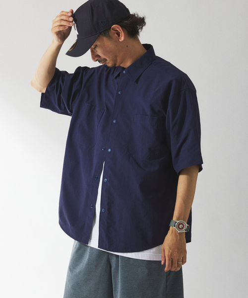 Russell Athletic（ラッセルアスレティック）の「RUSSELL ATHLETIC 別注 ナイロン リップストップ ショートスリーブ シャツ（シャツ/ブラウス・メンズ・グレー/ネイビー/ブラックミックス・MEDIUM/LARGE）」の18枚目の写真