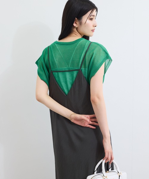 VIS（ビス）の「バイヤス仕立てナローキャミワンピース（ワンピース・レディース・チャコールグレー/ブラウン・FREE）」の12枚目の写真