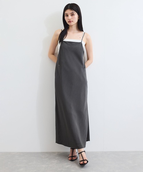 VIS（ビス）の「バイヤス仕立てナローキャミワンピース（ワンピース・レディース・チャコールグレー/ブラウン・FREE）」の13枚目の写真