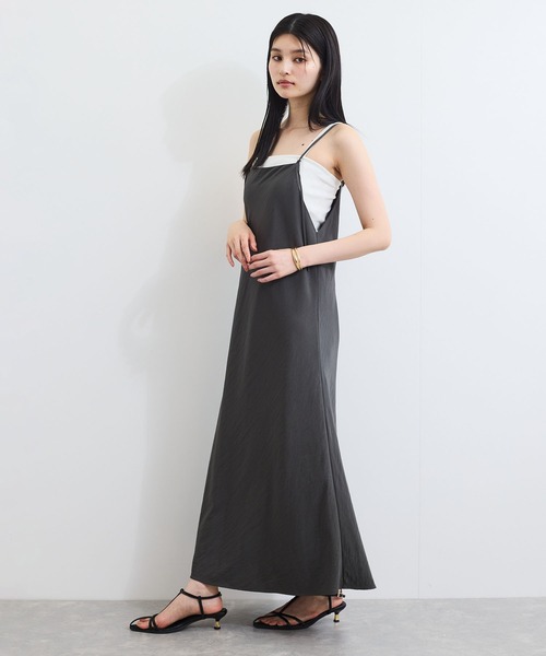 VIS（ビス）の「バイヤス仕立てナローキャミワンピース（ワンピース・レディース・チャコールグレー/ブラウン・FREE）」の14枚目の写真