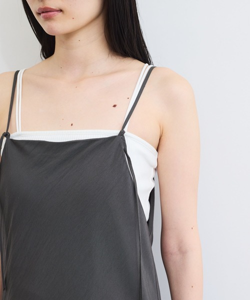 VIS（ビス）の「バイヤス仕立てナローキャミワンピース（ワンピース・レディース・チャコールグレー/ブラウン・FREE）」の19枚目の写真