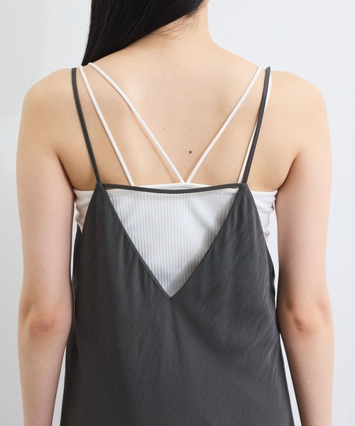 VIS（ビス）の「バイヤス仕立てナローキャミワンピース（ワンピース・レディース・チャコールグレー/ブラウン・FREE）」の21枚目の写真