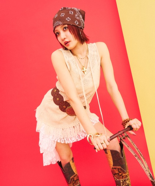 What Is Heart(ワットイズハート)の「2way knit tank camisole - 2wayニットタンクキャミソール -(キャミソール・レディース・ブルー/ベージュ・FREE)」の7枚目の写真