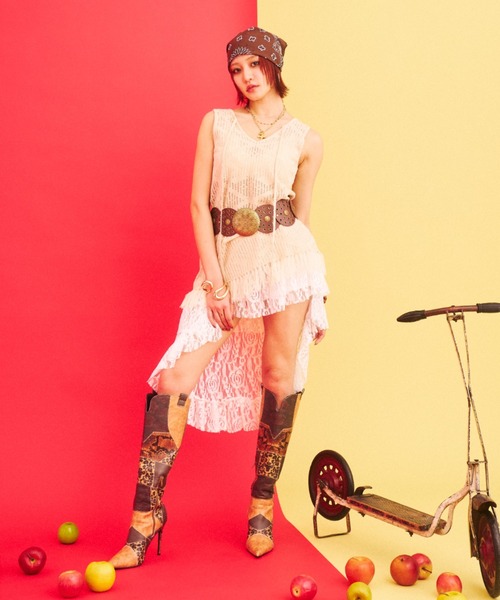 What Is Heart(ワットイズハート)の「2way knit tank camisole - 2wayニットタンクキャミソール -(キャミソール・レディース・ブルー/ベージュ・FREE)」の5枚目の写真