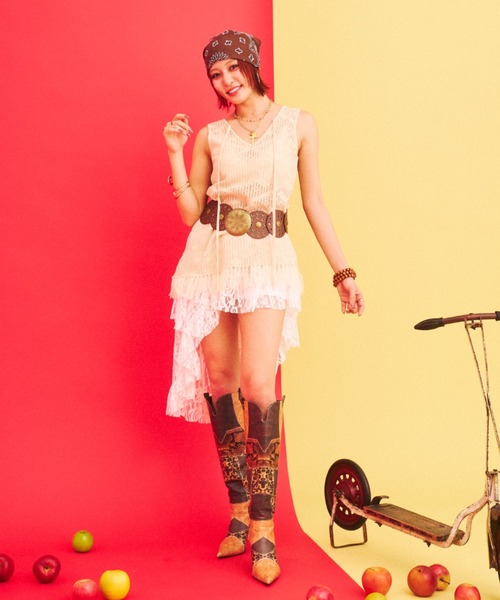 What Is Heart(ワットイズハート)の「2way knit tank camisole - 2wayニットタンクキャミソール -(キャミソール・レディース・ブルー/ベージュ・FREE)」の6枚目の写真