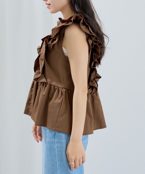MAGASIN DE MODE Chou Chou(マガジンデモードシュシュ)の「【MAGASIN DE MODE Chou Chou】ブロードフリルブラウス XNN(シャツ/ブラウス・レディース・ブラック/ブルー/ホワイト/ブラウン・FREE)」の18枚目の写真