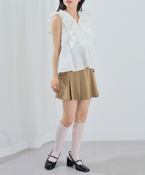 マガジンデモードシュシュ MAGASIN DE MODE Chou Chou オーガンジーバルーンショートブラウス trc （ブラック） マガジンデモードシュシュ MAGASIN DE MODE Chou Chou