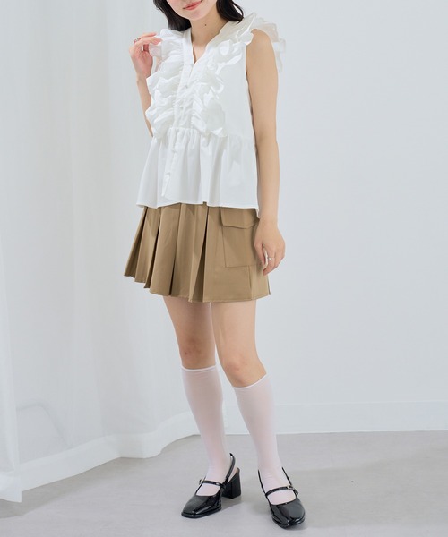 MAGASIN DE MODE Chou Chou(マガジンデモードシュシュ)の「【MAGASIN DE MODE Chou Chou】ブロードフリルブラウス XNN(シャツ/ブラウス・レディース・ブラック/ブルー/ホワイト/ブラウン・FREE)」の9枚目の写真