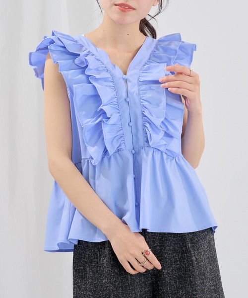 MAGASIN DE MODE Chou Chou(マガジンデモードシュシュ)の「【MAGASIN DE MODE Chou Chou】ブロードフリルブラウス XNN(シャツ/ブラウス・レディース・ブラック/ブルー/ホワイト/ブラウン・FREE)」の22枚目の写真