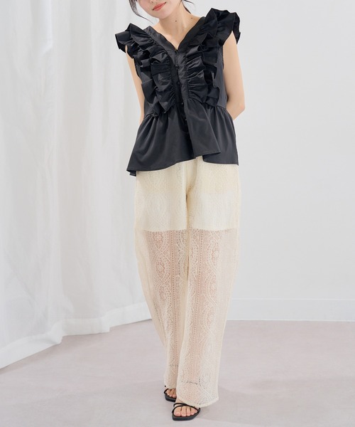 MAGASIN DE MODE Chou Chou(マガジンデモードシュシュ)の「【MAGASIN DE MODE Chou Chou】ブロードフリルブラウス XNN(シャツ/ブラウス・レディース・ブラック/ブルー/ホワイト/ブラウン・FREE)」の13枚目の写真