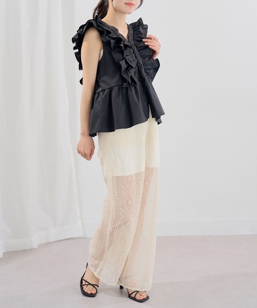 MAGASIN DE MODE Chou Chou(マガジンデモードシュシュ)の「【MAGASIN DE MODE Chou Chou】ブロードフリルブラウス XNN(シャツ/ブラウス・レディース・ブラック/ブルー/ホワイト/ブラウン・FREE)」の14枚目の写真