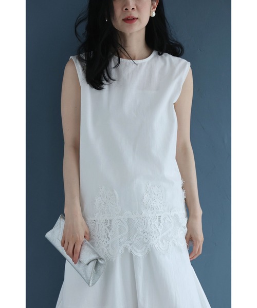 cawaii(カワイイ)の「裾に浮かぶレースのカットソーとロングスカート2点セット【set】(Tシャツ/カットソー・レディース・ホワイト・FREE)」の12枚目の写真