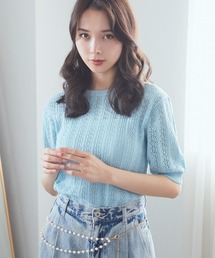earth music&ecology | 透かしニットプルオーバー(Tシャツ/カットソー)