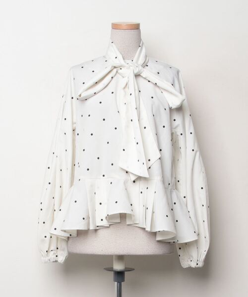 TSURU by MARIKO OIKAWA ドットブラウス TSURU by MARIKO OIKAWA ドット柄ブラウス - シャツ/ブラウス(半袖/袖